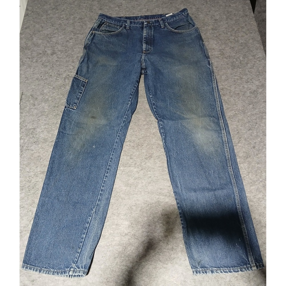 Bulwark FR‎ Carpenter Jeans Men's Sz 36x36 Blue Denim Work Pants Utility Pockets